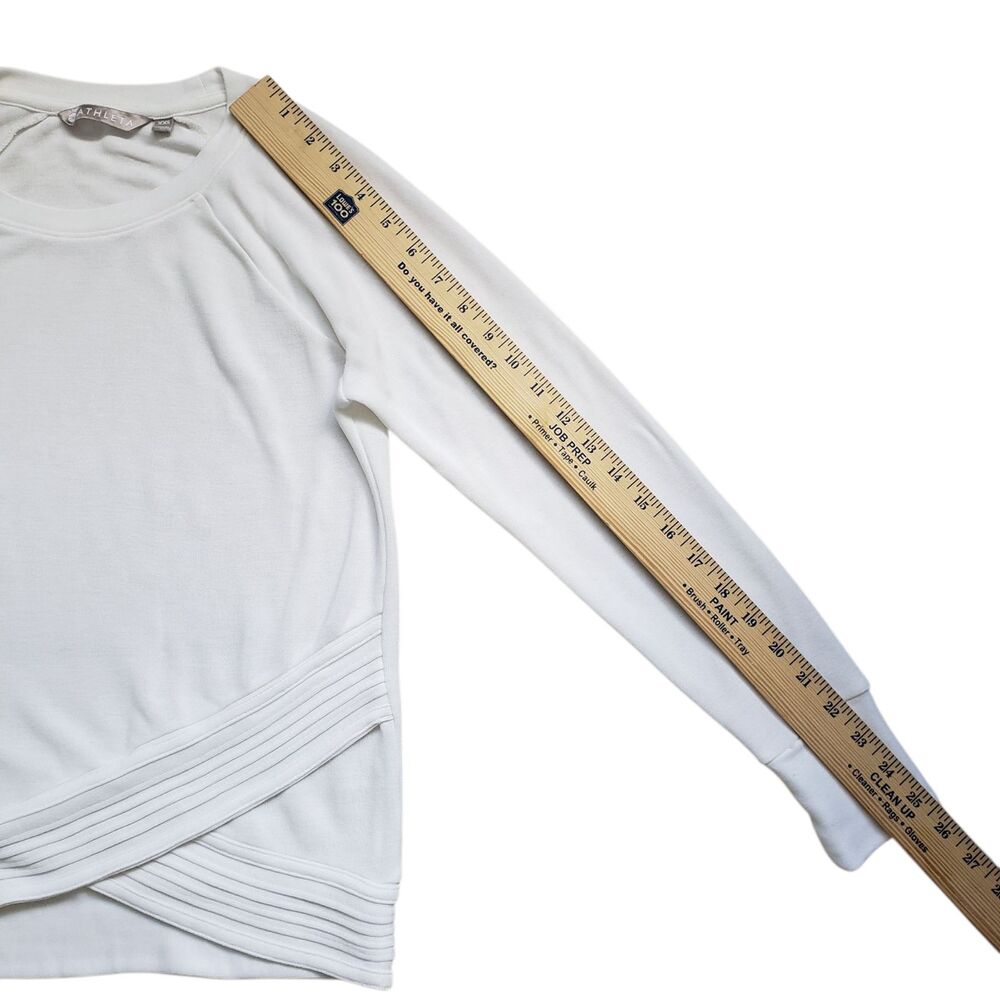 Athleta Serenity Criss Cross Sweatshirt Womens XXS White Modal Activewear - Picture 6 of 11